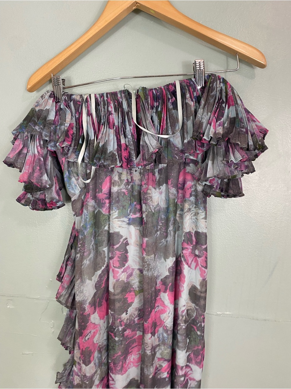 Hutch Off The Shoulder Ruffled Column Dress Strapless Maxi Size 2 Petite - Picture 6 of 7